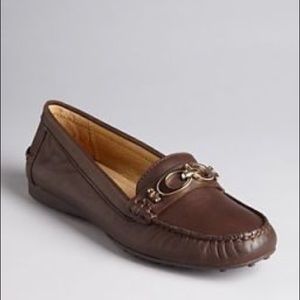 Coach Fortunata Brown Leather Loafers Size 6.5